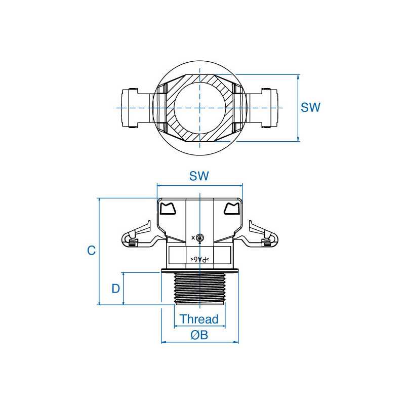 PG16 - Straight Conduit Gland for Corrugated Tube