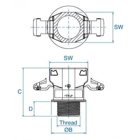 PG16 - Straight Conduit Gland for Corrugated Tube