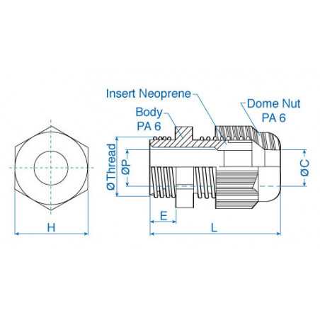 M40x1.5 - ATEX - Polyamide Cable Gland