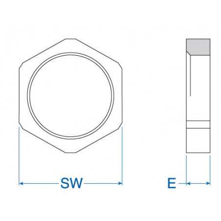 Cable Gland Locknut - PG7 Nickel-plated brass