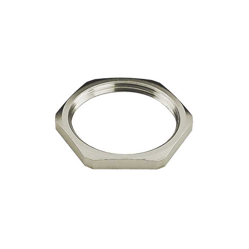 Cable Gland Locknut - PG16 Nickel-plated brass