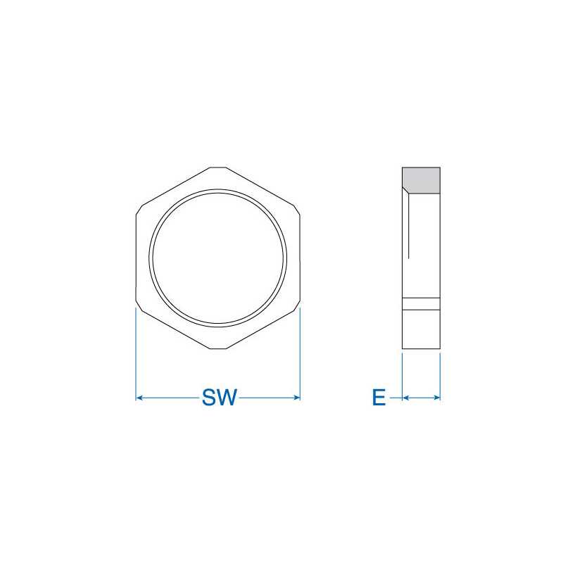 Cable Gland Locknut - PG16 Nickel-plated brass