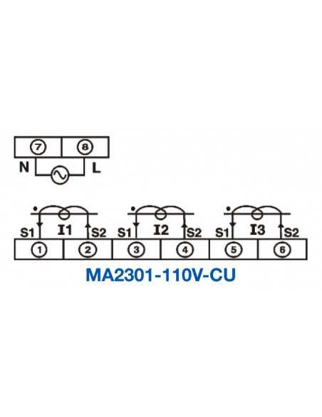 MA2301-110V-CU, LCD Ampere Meters
