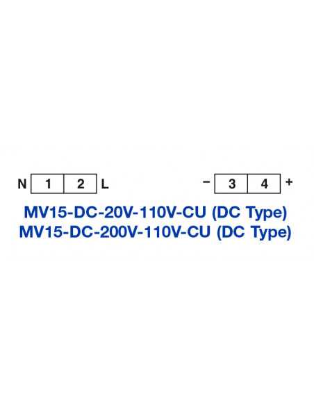 MV15-DC-20V-110V-CU & MV15-DC-2000V-110V-CU, LED Voltage Meters