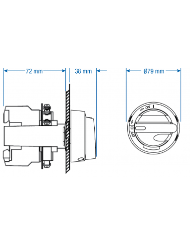 OKA/KU Door Mounting Kit - OKA/KU4P LK10 1.V - Motor Disconnect Switch