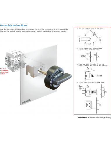 OKA/VKA Door Mounting Kit - OKA/VKA 1.V - Motor Disconnect Switch