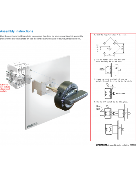 OKA/VKA Door Mounting Kit - OKA/VKA 1.V - Motor Disconnect Switch