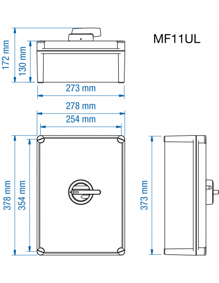 KEM3150L Y/R - 150A - Non-Fused Polycarbonate Enclosed Motor Disconnect Switch