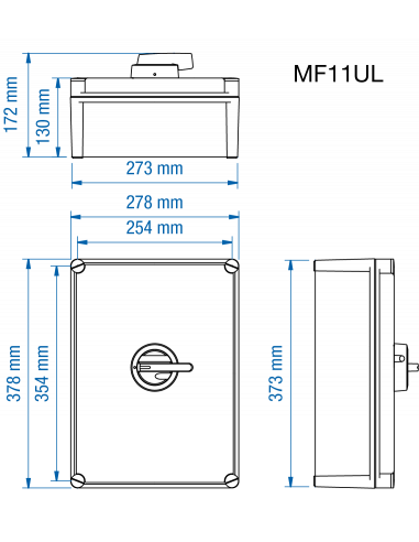 KEM3150L - 150A - Non-Fused Polycarbonate Enclosed Motor Disconnect Switch
