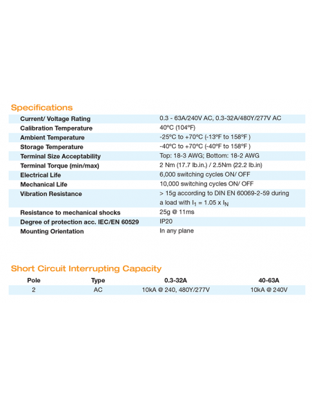 2C12UL - DLS9 - UL489 Miniature Molded Case Circuit Breaker