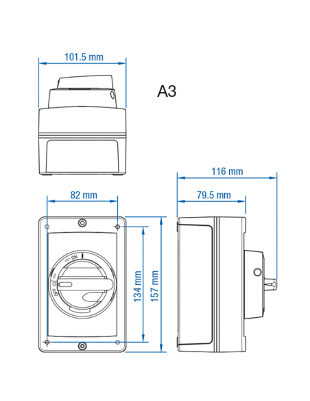 KEA480CUL - 80A - Non-Fused Aluminum Enclosed Motor Disconnect Switch