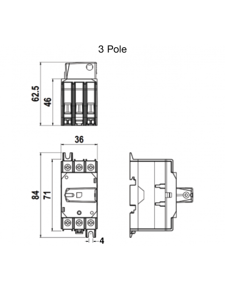 LSF 325UL - 30 A Dual Rated Extended/Direct Handle Motor Disconnect Switch