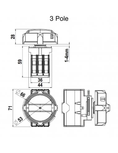 RT 425 L42AD11 - 30 A Dual Rated Door Mounted Motor Disconnect Switch