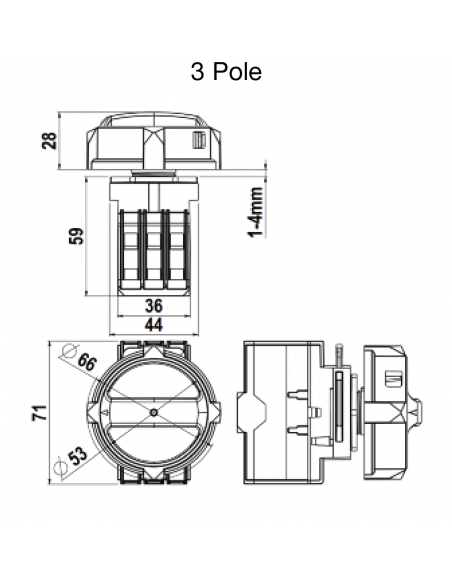 RT 425 L42AD11 - 30 A Dual Rated Door Mounted Motor Disconnect Switch