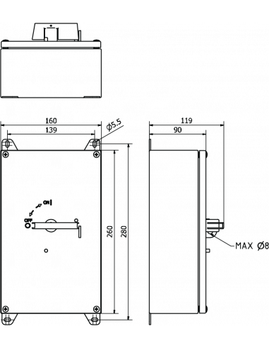 UL Type 4X Stainless Steel Disconnect Enclosure - KER 380R UL