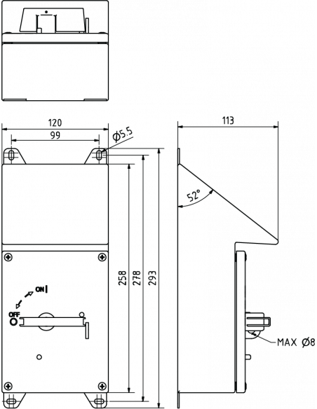 UL Type 4X Stainless Steel Disconnect Enclosure - KER 425RS UL