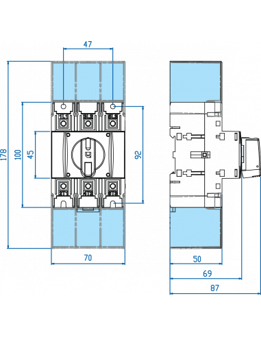 3 Pole UL98 Motor Disconnect Switch - Extended