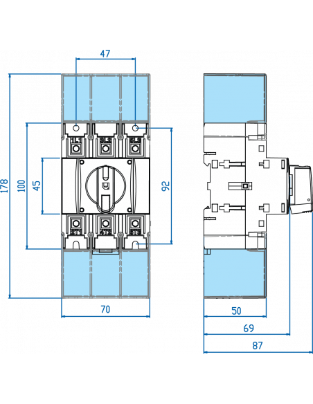 3 Pole UL98 Motor Disconnect Switch - Extended