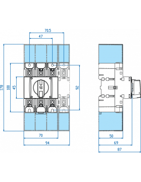 4 Pole UL98 Motor Disconnect Switch - Extended