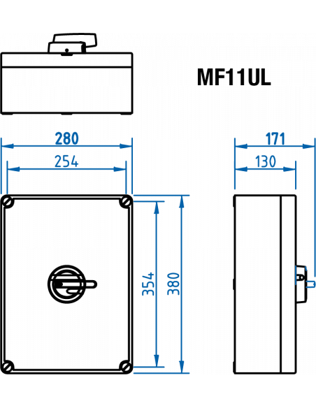 KEM4100UL98 - UL98 Motor Disconnect Switch - Polycarbonate Enclosure