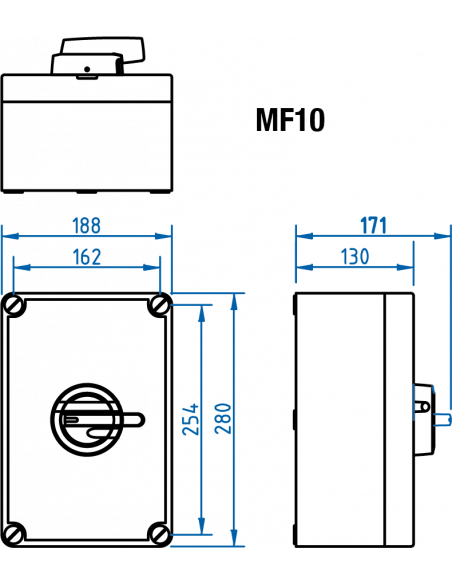 KEM430UL98 Y/R - UL98 Motor Disconnect Switch - Polycarbonate Enclosure