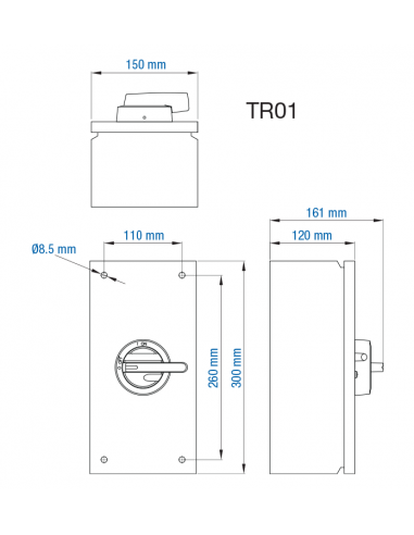 KET380CUL - 80A - Non-Fused Sheet Metal Enclosed Motor Disconnect Switch
