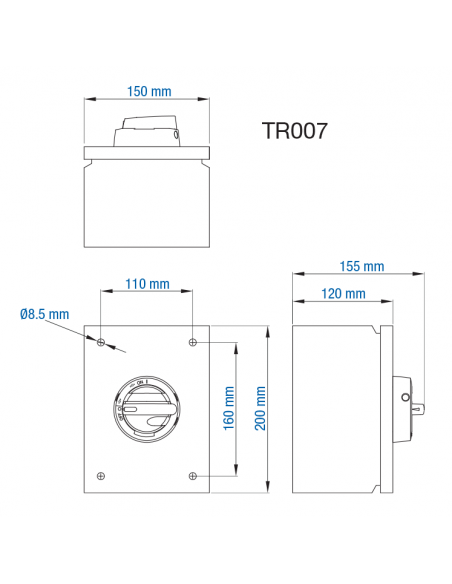 KET325UL Y/R - 25A - Non-Fused Sheet Metal Enclosed Motor Disconnect Switch