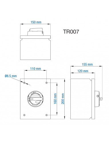 KET340UL Y/R - 40A - Non-Fused Sheet Metal Enclosed Motor Disconnect Switch