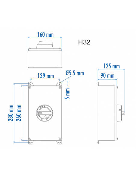 KER480UL - 80A - Non-Fused Stainless Steel Enclosed Motor Disconnect Switch