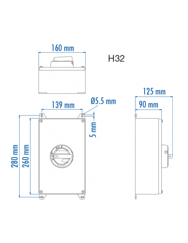 KER4100UL Y/R - 100A - Non-Fused Stainless Steel Enclosed Motor Disconnect Switch