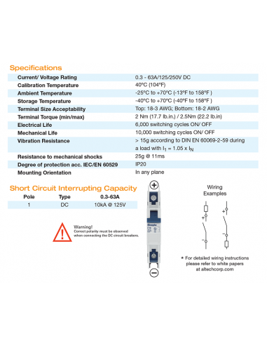 1D1DL - UL489 Miniature Molded Case Circuit Breaker