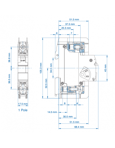 1D8DL - UL489 Miniature Molded Case Circuit Breaker