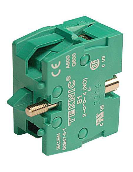 22mm Push Button Switch Contacts - Panel Mount Normally Open Silver - S1