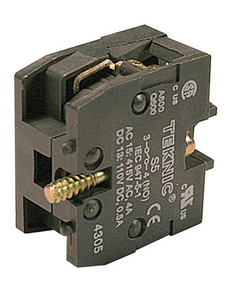 22mm Push Button Switch Contacts - Base Mount Normally Open Silver - S5