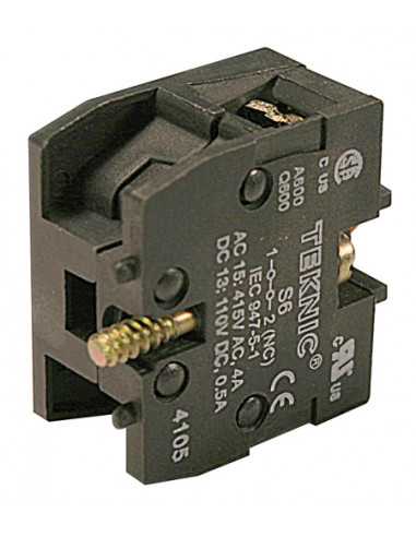 22mm Push Button Switch Contacts - Base Mount Normally Closed Silver - S6