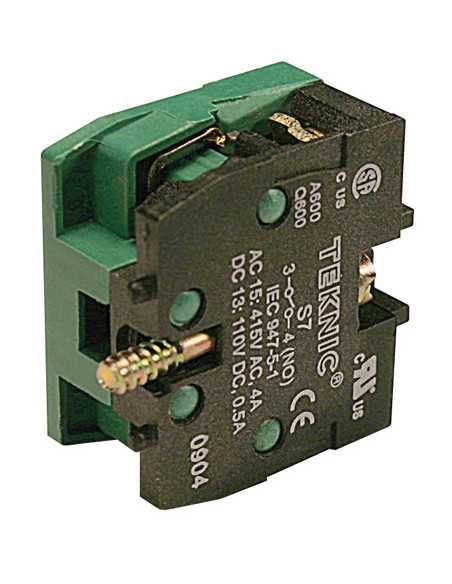 22mm Push Button Switch Contacts - Base Mount Normally Open Gold Plated - S7