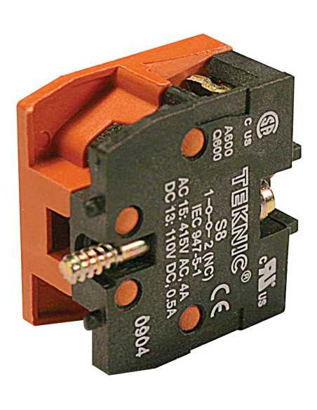 22mm Push Button Switch Contacts - Base Mount Normally Closed Gold Plated - S8