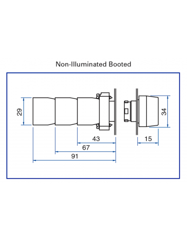 2AB3 Booted Momentary - Non-Illuminated Metal Operator