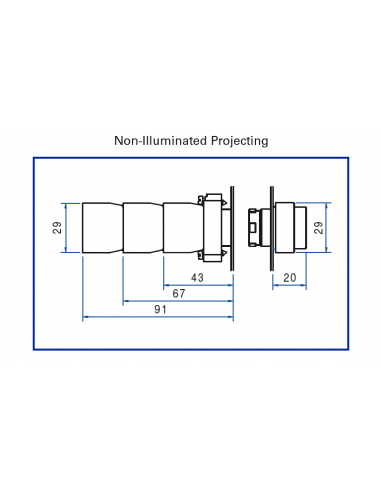 2AP4 Projecting Momentary - Non-Illuminated Metal Operator