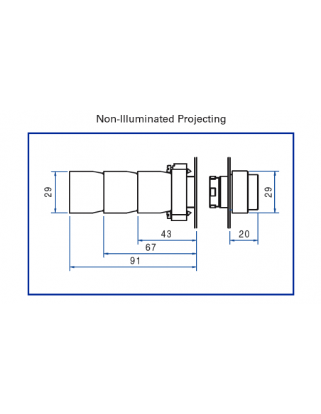 2AP6 Projecting Momentary - Non-Illuminated Metal Operator