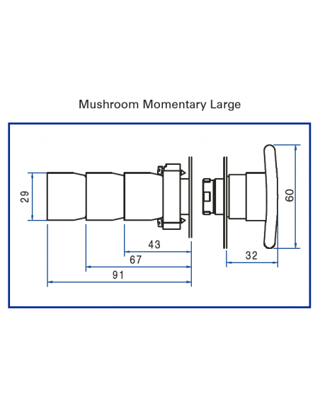 2AMJ8 Mushroom Momentary Large- Non-Illuminated Metal Operator