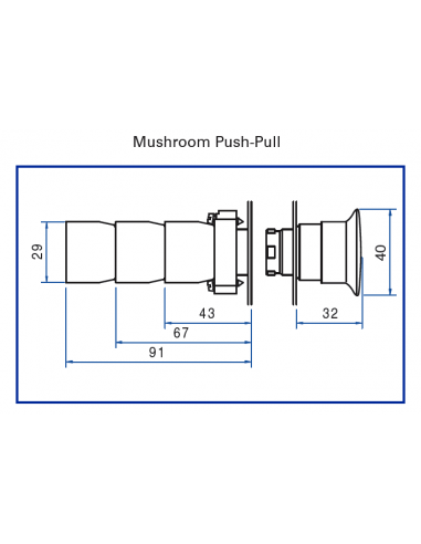 2AMPP6 Mushroom Push-Pull - Non-Illuminated Metal Operator