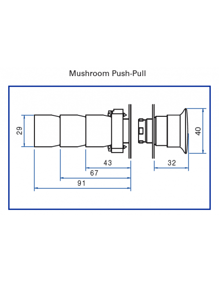 2AMPP4 Mushroom Push-Pull - Non-Illuminated Metal Operator