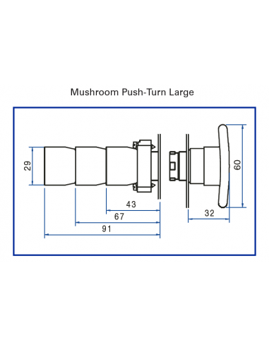 2AMLJ8 Mushroom Push-Turn Large - Non-Illuminated Metal Operator