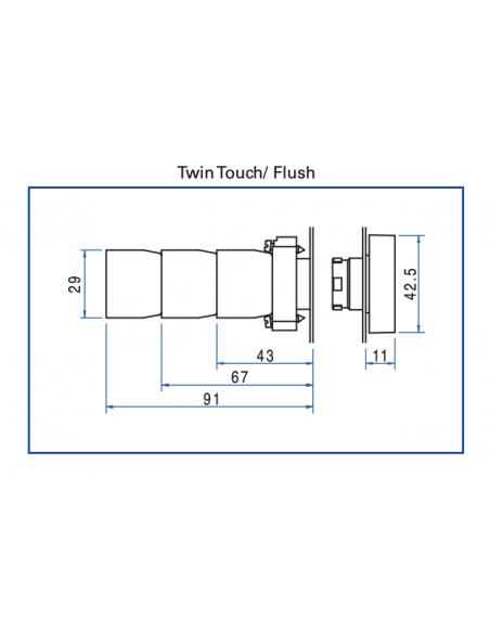 2ATF3-F4 Twin Touch Metal Non-Illuminated Operators