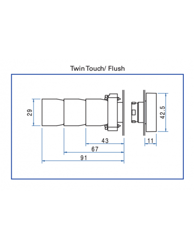 2ATF3-P4 Twin Touch Metal Non-Illuminated Operators