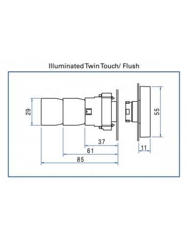 2ATL5LB F3F4-110 Twin Touch Metal LED Illuminated Operators