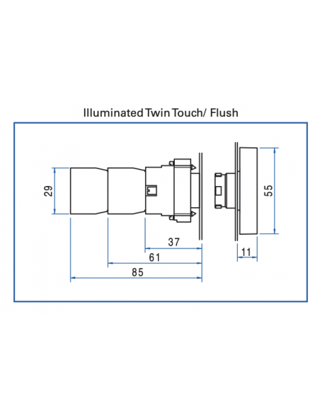 2ATL5LB F3F4-110 Twin Touch Metal LED Illuminated Operators
