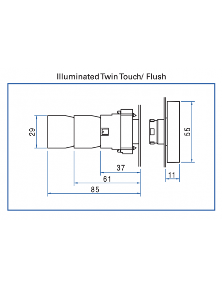 2ATL5LB F3F4-IO-230 Twin Touch Metal LED Illuminated Operators