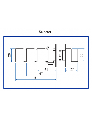 2AS2-1 Non-Illuminated Metal Selector Switch Operators